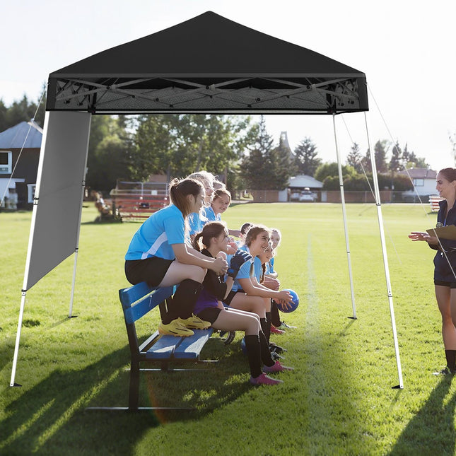 Adjustable 2x2m Pop-Up Gazebo with Sidewall, Black