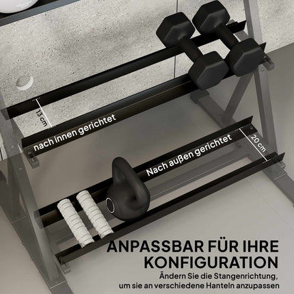 Adjustable 3-Tier Dumbbell Rack, 200kg Capacity, Non-Slip