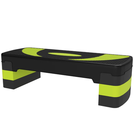 Adjustable Aerobic Stepper - 3 Heights, 150kg Capacity, Green