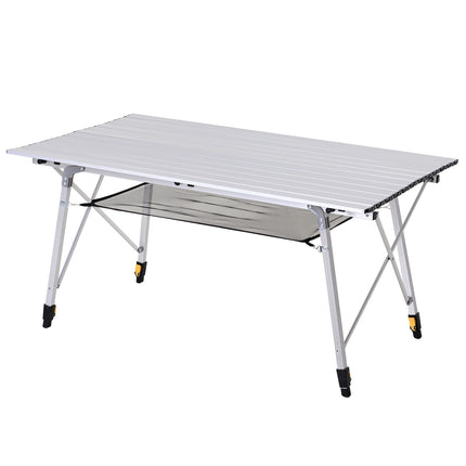 Adjustable Aluminum Folding Picnic Table with Carry Bag, 120x69 cm