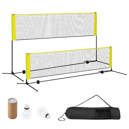 Adjustable Badminton Net Set with Stand, Shuttlecocks, Bag