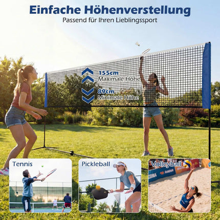 Adjustable Badminton Volleyball Net with Carry Bag and Shuttlecocks