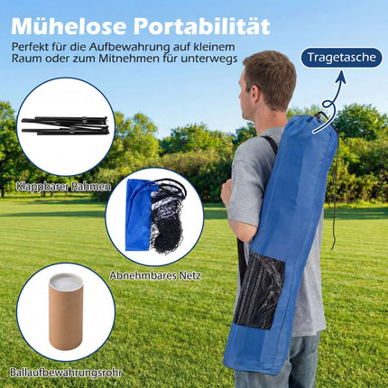 Adjustable Badminton Volleyball Net with Carry Bag and Shuttlecocks