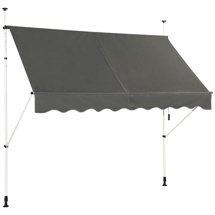 Adjustable Balcony Awning with Crank, 250x120 cm, Grey