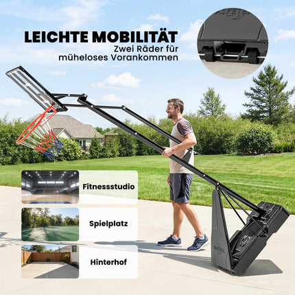 Adjustable Basketball Hoop 2.45-3.05m with Rebound Trainer