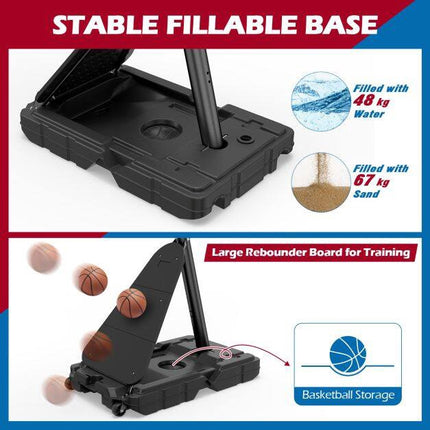Adjustable Basketball Hoop, 4.9-10 ft, Fillable Base