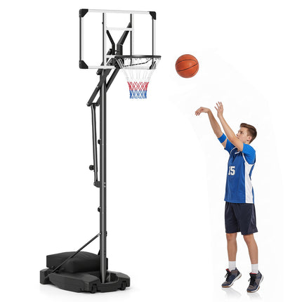 Adjustable Basketball Hoop with Shatterproof Backboard & Wheels