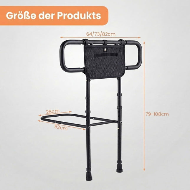 Adjustable Bed Rail for Seniors with Storage Pocket