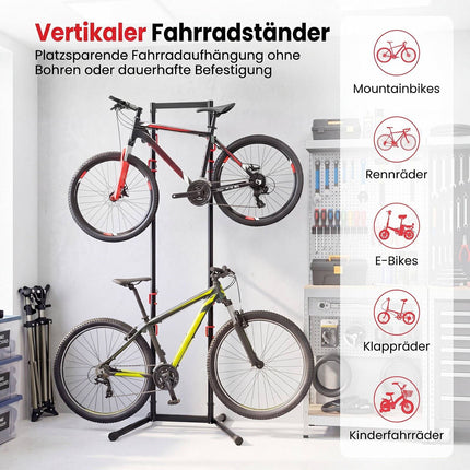 Adjustable Bike Storage Rack for 4 Bikes, Carbon Steel