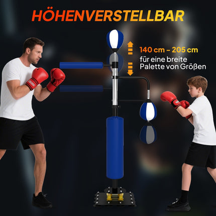 Adjustable Boxing Stand with Speedballs and Kick Pad