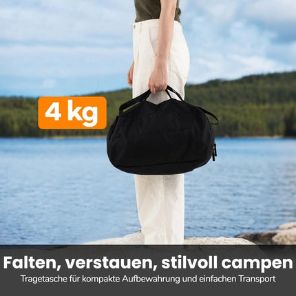 Adjustable Camping Cot with Storage, 193x70 cm, 150 kg Capacity