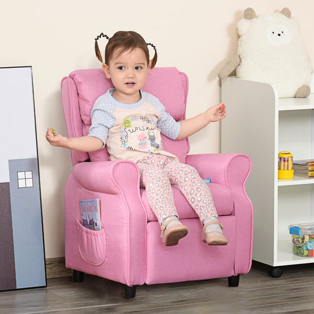 Adjustable children's sofa with footrest, Pink, 3-5 years