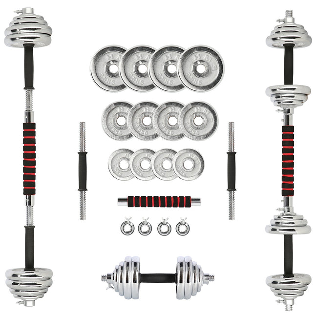 Adjustable Chrome Dumbbells with Case, 20kg Set