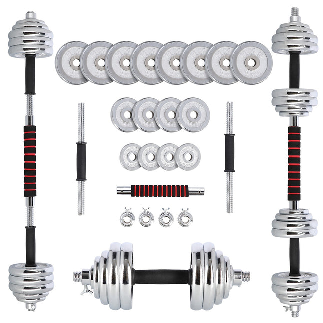 Adjustable Chrome Dumbbells with Case, 30kg Set