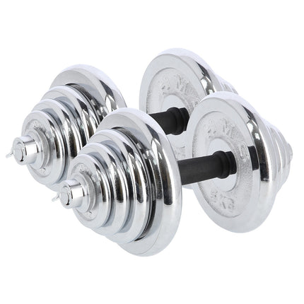 Adjustable Chrome Dumbbells with Case, 55kg