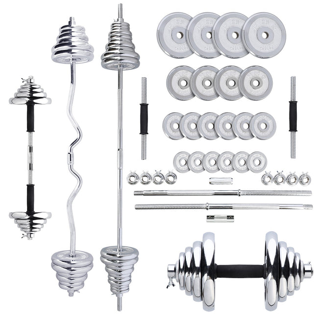 Adjustable Chrome Dumbbells with Case, 55kg