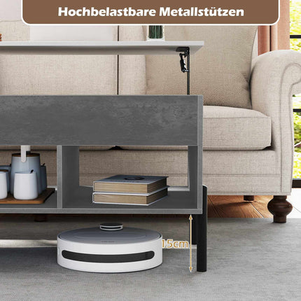 Adjustable Coffee Table with Lift-Top, Storage, Gray