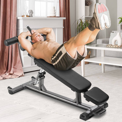 Adjustable Decline Ab Bench, 4-Level, Crunch Handle, 454 kg