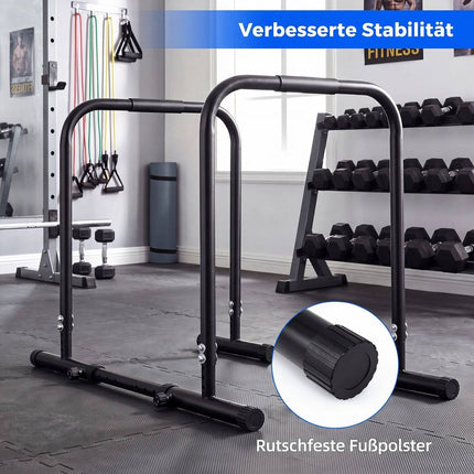 Adjustable Dip Bar Station, 660 lbs Capacity, Black Metal