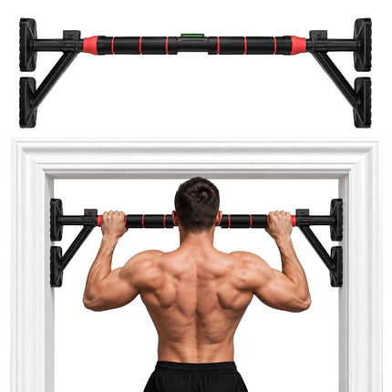 Adjustable Doorway Pull-Up Bar, 87–100 cm, Black/Red