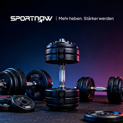 Adjustable Dumbbell Set, 5-25 kg, Non-Slip Grip