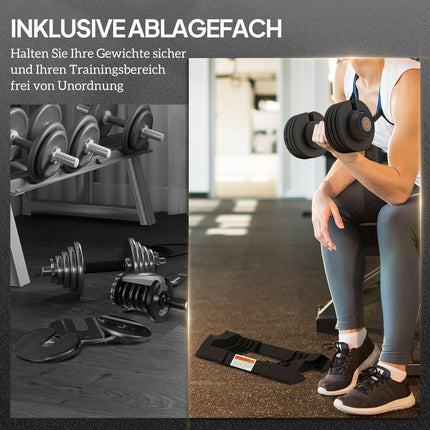 Adjustable Dumbbell Set, 6–20 kg with Non-Slip Grip