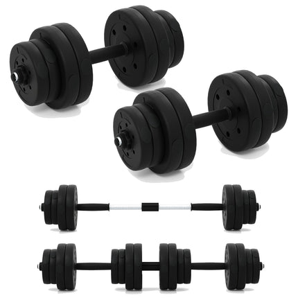 Adjustable Dumbbell Set With Barbell Connector, 30 kg