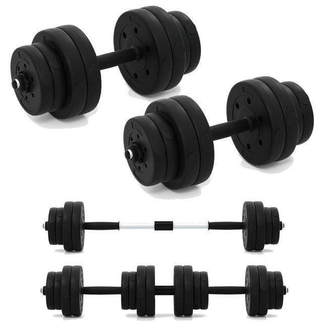 Adjustable Dumbbell Set With Barbell Connector, 30 kg