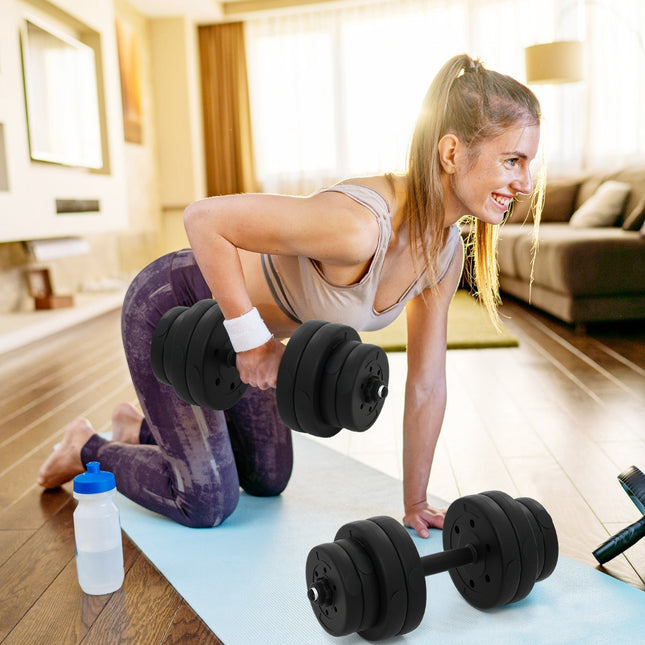 Adjustable Dumbbell Set With Barbell Connector, 30 kg