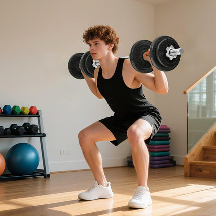 Adjustable Dumbbell and Barbell Set, 20KG, Non-Slip Grip