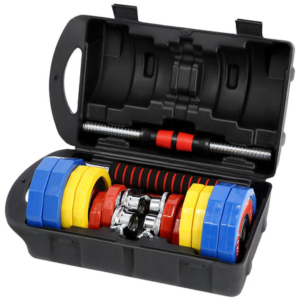 Adjustable Dumbbells Set with Case – Colorful, Portable