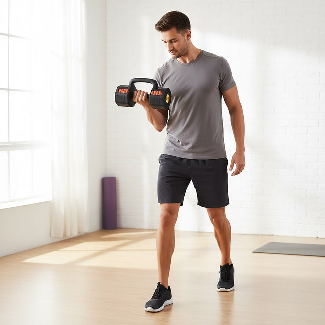 Adjustable Dumbbell with Push-Up & Kettlebell Functions