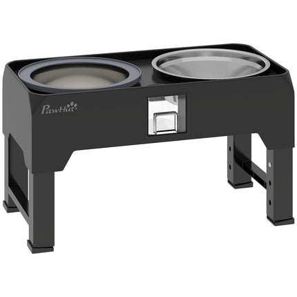 Adjustable Elevated Dog Bowl with 2 Stainless Steel Bowls