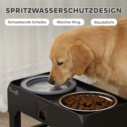 Adjustable Elevated Dog Bowl with 2 Stainless Steel Bowls