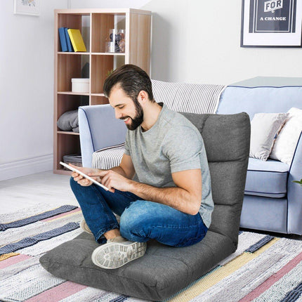 Adjustable Floor Chair, Foam, 106.5x55.5x10 cm, Dark Grey