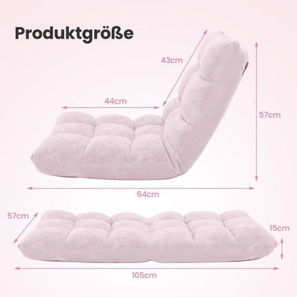 Adjustable Floor Chair with Coral Velvet Cushion