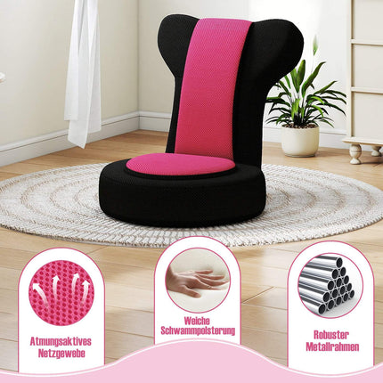 Adjustable Floor Chair with Headrest & Backrest, Pink
