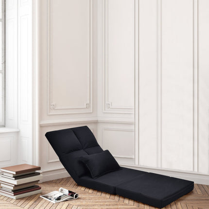 Adjustable Floor Chair with Soft Cushion, Black, 6 Positions
