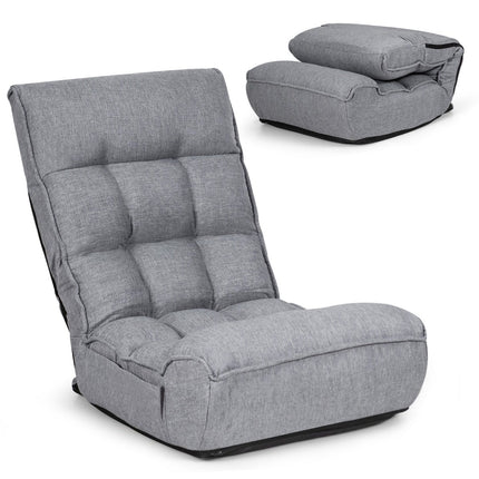 Adjustable Floor Gaming Sofa Chair with Backrest, Gray