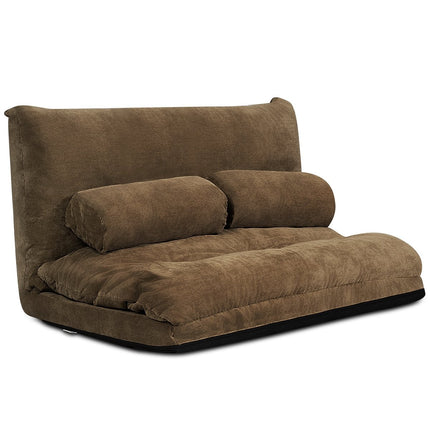 Adjustable Floor Sofa Chair, 180x98x18 cm, Coffee Brown