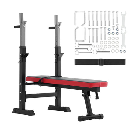 Adjustable Foldable Weight Bench, 400 lb, Squat Rack