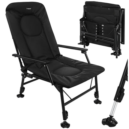 Adjustable Folding Fishing Chair with Armrests, Backrest