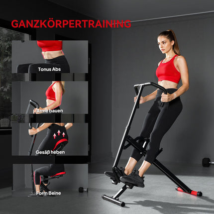 Adjustable Folding Full-Body Exercise Machine, Metal, Red