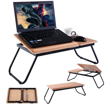 Adjustable Folding Laptop Desk – MDF & Metal, Portable