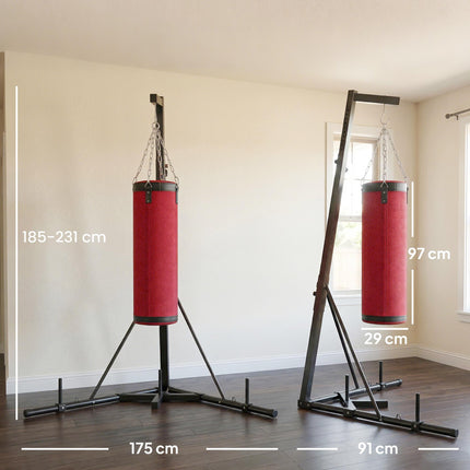 Adjustable Freestanding Punching Bag Stand with Bag
