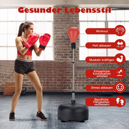 Adjustable Freestanding Punching Ball Set with Gloves