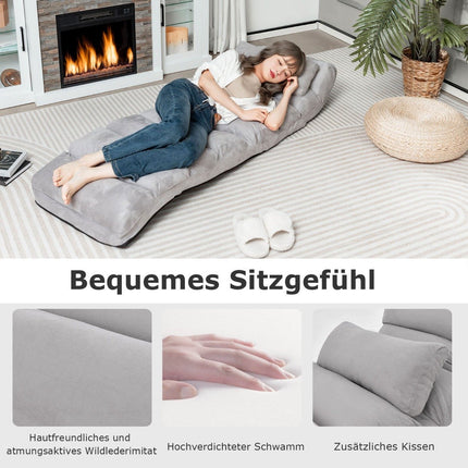 Adjustable Gray Recliner Chair – 175 x 55 x 20 cm, 5 Positions