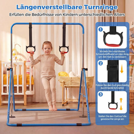 Adjustable Gymnastics Bar for Kids, 4 Heights, Metal Frame