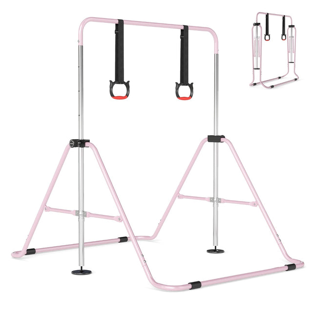 Adjustable Gymnastics Bar for Kids, Pink, 4 Heights