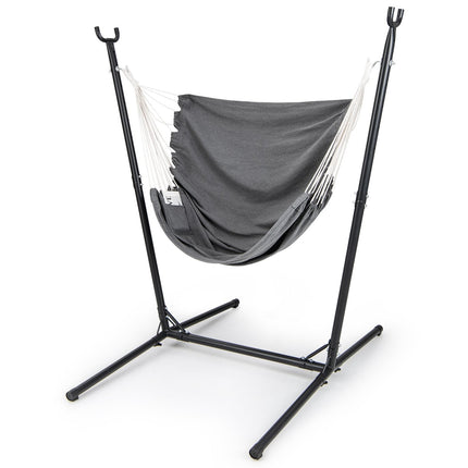 Adjustable Hanging Chair with Stand, Side Pocket, 120kg Capacity